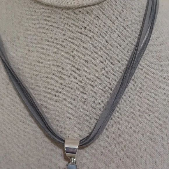 Jay King Lapis and Blue Agate Pendant with Suede Cord Necklace NEW - Picture 4 of 8